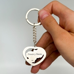 Llavero Corazón Calado Plata 925 - comprar online