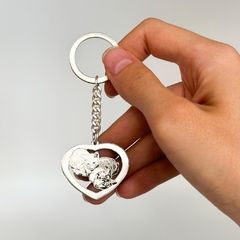 Llavero Corazón Calado Plata 925