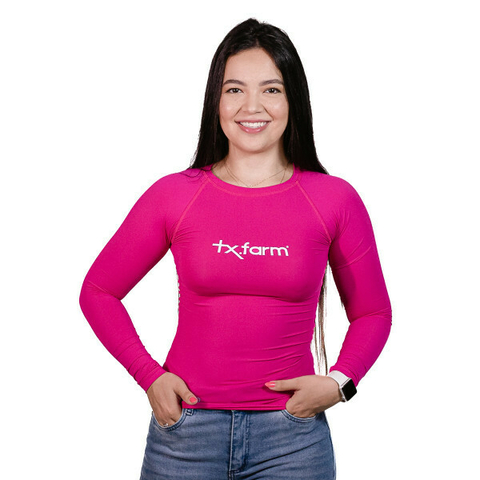 CAMISETA TERMICA UV50+ FEMININA TEXAS FARM - UVF001 - ROSA PINK