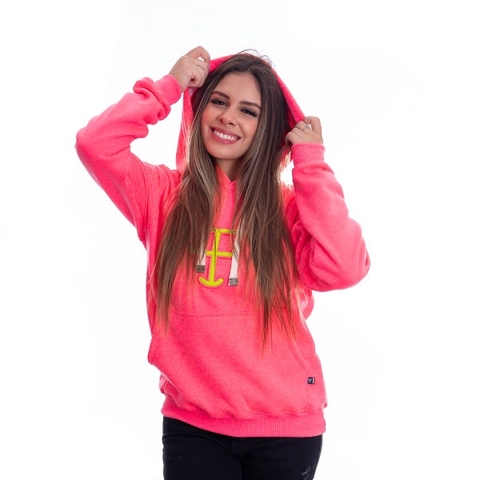 MOLETOM FEMININO TEXAS FARM - MTF016 ROSA NEON