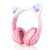 Headphone Gato Fofo Wirelass com microfone e Led desligavel