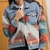 Jaqueta Retro jeans - manga comprida - lapela solta na internet