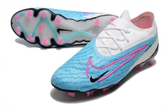 Chuteira Nike Phantom GX Pro Campo Cano Baixo Branco/Azul