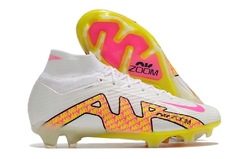 Chuteira Campo Nike Zoom Mercurial Vapor 15 Elite Masculina - Branca/Amarela