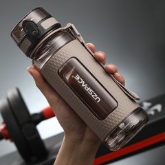 Imagem do Uzspace esportes garrafa de água ginásio á prova de vazamento-drop-prova-shaker portátil chaleira de viagem ao ar livre bebida de plástico garrafa bpa