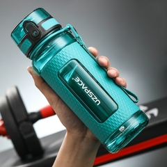 Uzspace esportes garrafa de água ginásio á prova de vazamento-drop-prova-shaker portátil chaleira de viagem ao ar livre bebida de plástico garrafa bpa - comprar online