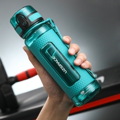 Uzspace esportes garrafa de água ginásio á prova de vazamento-drop-prova-shaker portátil chaleira de viagem ao ar livre bebida de plástico garrafa bpa - comprar online