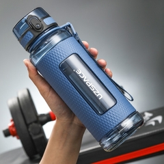 Uzspace esportes garrafa de água ginásio á prova de vazamento-drop-prova-shaker portátil chaleira de viagem ao ar livre bebida de plástico garrafa bpa