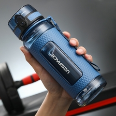 Imagem do Uzspace esportes garrafa de água ginásio á prova de vazamento-drop-prova-shaker portátil chaleira de viagem ao ar livre bebida de plástico garrafa bpa