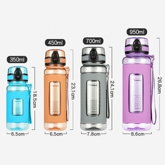 Uzspace esportes garrafa de água ginásio á prova de vazamento-drop-prova-shaker portátil chaleira de viagem ao ar livre bebida de plástico garrafa bpa - comprar online