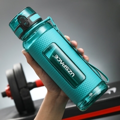 Uzspace esportes garrafa de água ginásio á prova de vazamento-drop-prova-shaker portátil chaleira de viagem ao ar livre bebida de plástico garrafa bpa na internet