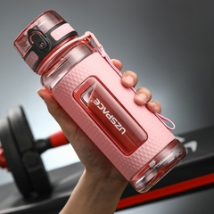 Uzspace esportes garrafa de água ginásio á prova de vazamento-drop-prova-shaker portátil chaleira de viagem ao ar livre bebida de plástico garrafa bpa - Ester