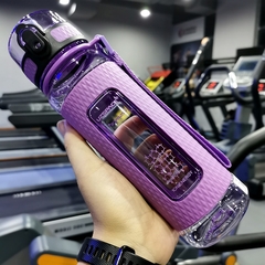 Imagem do Uzspace esportes garrafa de água ginásio á prova de vazamento-drop-prova-shaker portátil chaleira de viagem ao ar livre bebida de plástico garrafa bpa