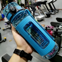 Uzspace esportes garrafa de água ginásio á prova de vazamento-drop-prova-shaker portátil chaleira de viagem ao ar livre bebida de plástico garrafa bpa