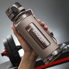 Uzspace esportes garrafa de água ginásio á prova de vazamento-drop-prova-shaker portátil chaleira de viagem ao ar livre bebida de plástico garrafa bpa - Ester