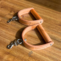 Double-Layer Leather Hand Straps with Stitching (Pair) - buy online