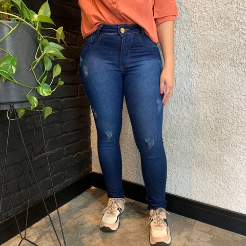 Calça Jeans Skinny Rasgadinha