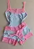 Babydoll Azul com Rosa