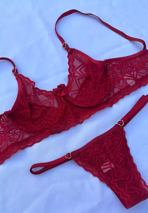 Conjunto Renda Isadora Vermelho - comprar online