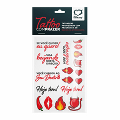 COM PRAZER CARTELA DE TATUAGENS PROVISÓRIAS COM FRAGRÂNCIA SEXY FANTASY