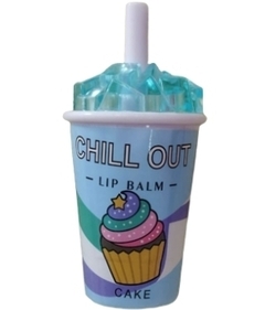 chill out lip balm copo milk shake infantil azul