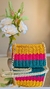 Bolsa Clutch de crochê colorida