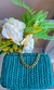 Bolsa Clutch de crochê na cor verde