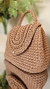 Bolsa de crochê de ombro pequena marrom moche mousse