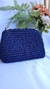 Bolsa de ombro de crochê de tamanho médio azul
