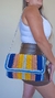Bolsa de crochê de ombro de tamanho médio colorida