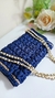 Bolsa clutch de crochê azul