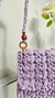 Bolsa clutch de crochê rose