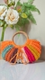 Bolsa de mão de crochê para a praia colorida