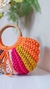 Bolsa de mão de crochê para a praia colorida
