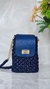 Bolsa crossbody de crochê azul
