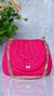 Bolsa de ombro de crochê de tamanho médio rosa pink