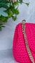 Bolsa de ombro de crochê de tamanho médio rosa pink