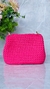 Bolsa de ombro de crochê de tamanho médio rosa pink