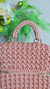 Bolsa de crochê de ombro elegante nude