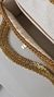 Bolsa de crochê elegante baguette de ombro caramelo