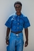 Camisa OMI de crochê azul royal - Riddim clothing