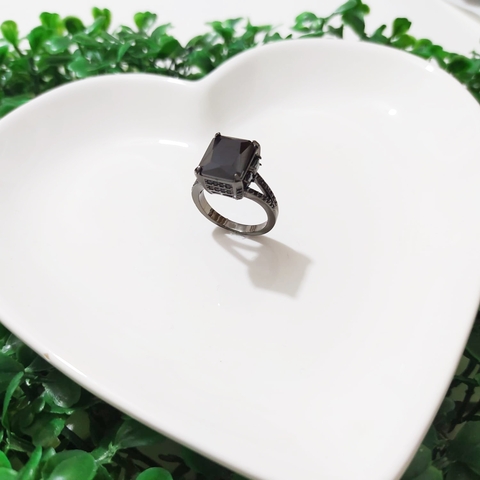 Anel Solitário Quadrado