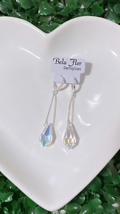 Brinco Argola Pingente Pêndulo Cristal