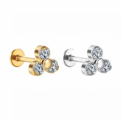 Piercing Labret 3 Pedras