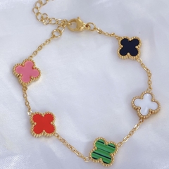 Pulseira Trevo Aço Colorido - comprar online