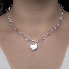 Gargantilha Inspired Pingente Coração Cadeado - comprar online