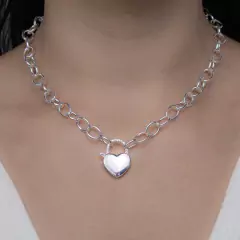 Gargantilha Inspired Pingente Coração Cadeado - comprar online