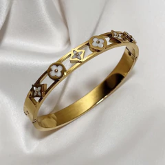 Pulseira Bracelete Inspirações LV - Bela Flor Semijoias