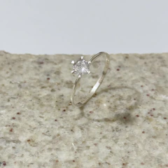 Anel Solitário Zircônia 4 mm