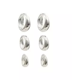 Trio Brincos Argolas Click Lisas - comprar online